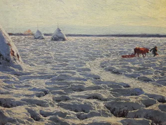 Litauische Sümpfe unter Schnee